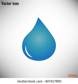 Blue shiny water drop.