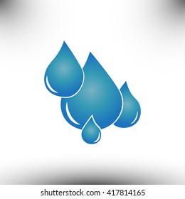 Blue shiny water drop.