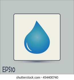 Blue shiny water drop.