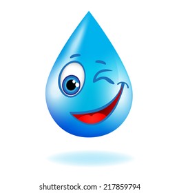 Happy Drops Blue Water Cartoon Like Stock Illustration 196043912 ...