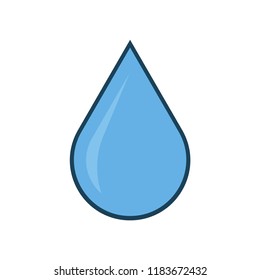 Blue shiny water drop. Vector illustration