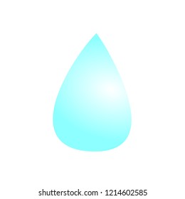 Blue shiny water drop. Vector illustration