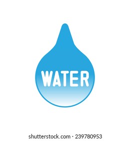 Blue shiny water drop. Vector illustration