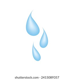 Blue shiny water drop. Vector illustration