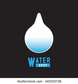 Blue shiny water drop. Vector illustration 