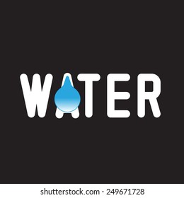 Blue shiny water drop. Vector illustration