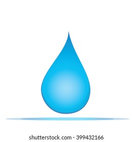Blue shiny water drop. Vector illustration