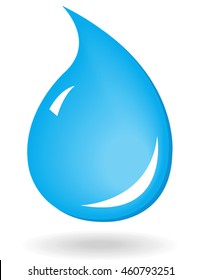Blue shiny water drop. Vector illustration