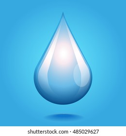 Blue shiny water drop vector