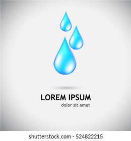 Blue shiny water drop. Vector