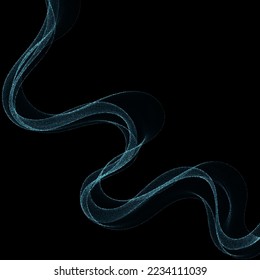 Blue shiny wave. Presentation template. Festive design element.