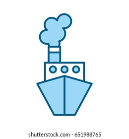 blue ship cartoon