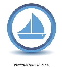 Blue Ship icon on a white background. Vector illustration