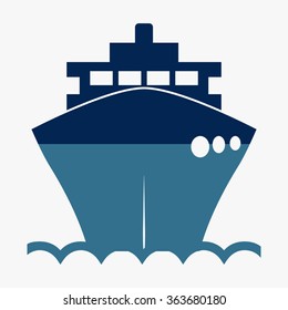 Blue Ship Icons Stock Vector (Royalty Free) 363680180 | Shutterstock