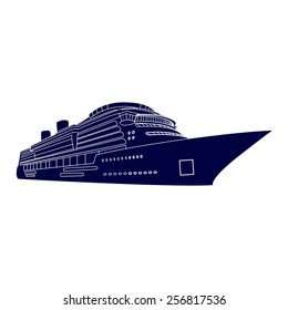 blue ship icons vector