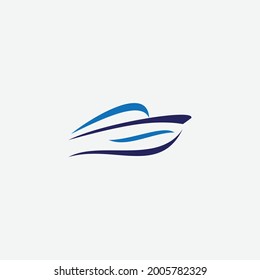 Blue ship logo vector icon illustration.
