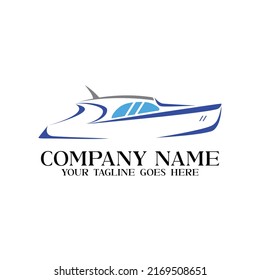 Blue ship modern logo design