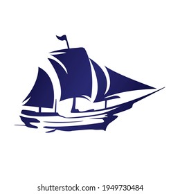blue ship sea vector illustrator