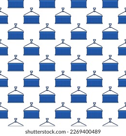 Blue Shipping Container vector Delivery concept modern seamless pattern