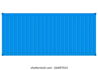 Blue Shipping container.  Vector illustration isolated on white background