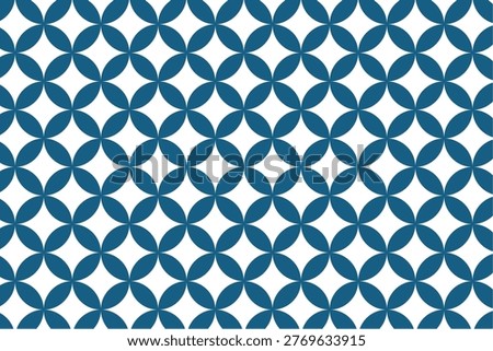 Blue shippou pattern filling the entire background in traditional Japanese style
