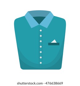 Blue Shirt Folded Elegant Clothes Laundry Clothing Vector Illustration  