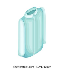 Blue Shirt with Long Sleeves as Clothing or Apparel Item Made of Fabric Isometric Vector Illustration