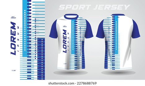 blue shirt soccer football sport jersey template design mockup
