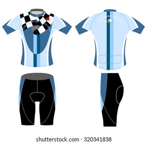 Blue shirt sport mountain bike design vector on a white background