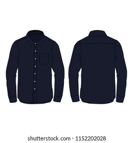 ์ืNavy blue shirt template 