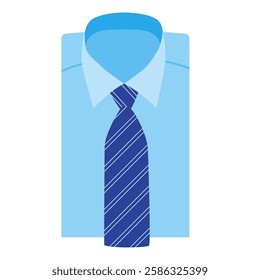 Blue shirt and tie illustration