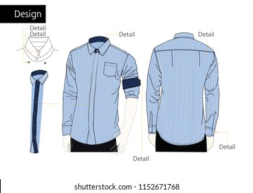 Blue Shirt Uniform office Vector