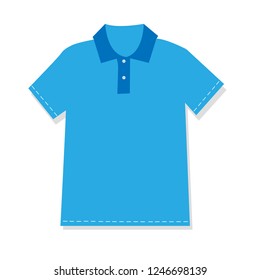 Blue shirt vector isolated on white background.