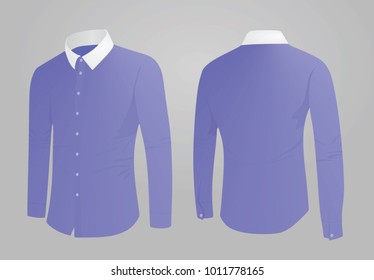 Blue shirt white collar. vector illustration