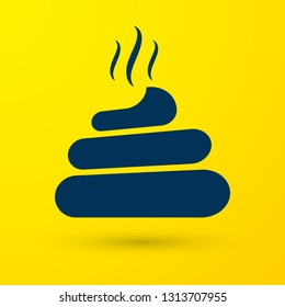 Blue Shit icon isolated on yellow background. Vector Illustration