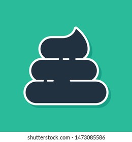 Blue Shit icon isolated on green background.  Vector Illustration