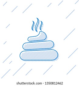 Blue Shit line icon isolated on white background. Vector Illustration