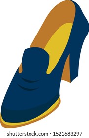 Blue shoe, illustration, vector on white background.