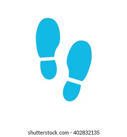 Blue shoe print icon vector illustration