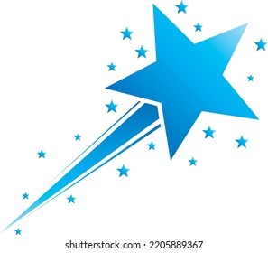 Blue Shooting Star Clip Art