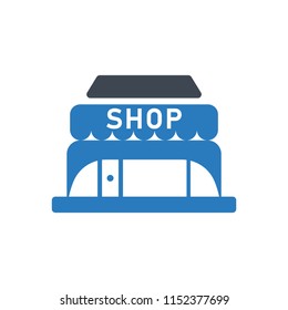 Blue Shop icon vector