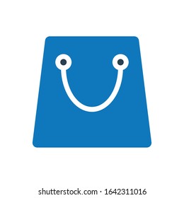 blue shopping bag glyph icon vector - ui icon vector 