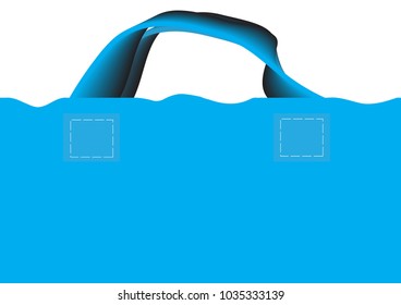 A blue shopping bag illustration design, Eps 10 vector  