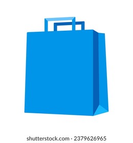 Blue Shopping bag mockup. Vector illustration