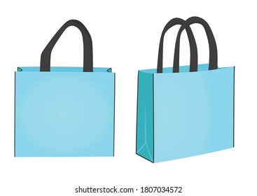 Blue shopping bag. vector illustration