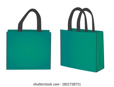 Blue shopping bag. vector illustration