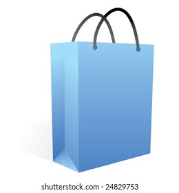 blue shopping bag in vector mode