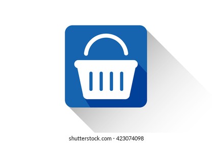 blue shopping basket icon
