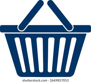 Blue Shopping Basket Icon Vector