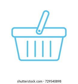 blue Shopping basket icon vector eps10. Shopping basket outline icon.
